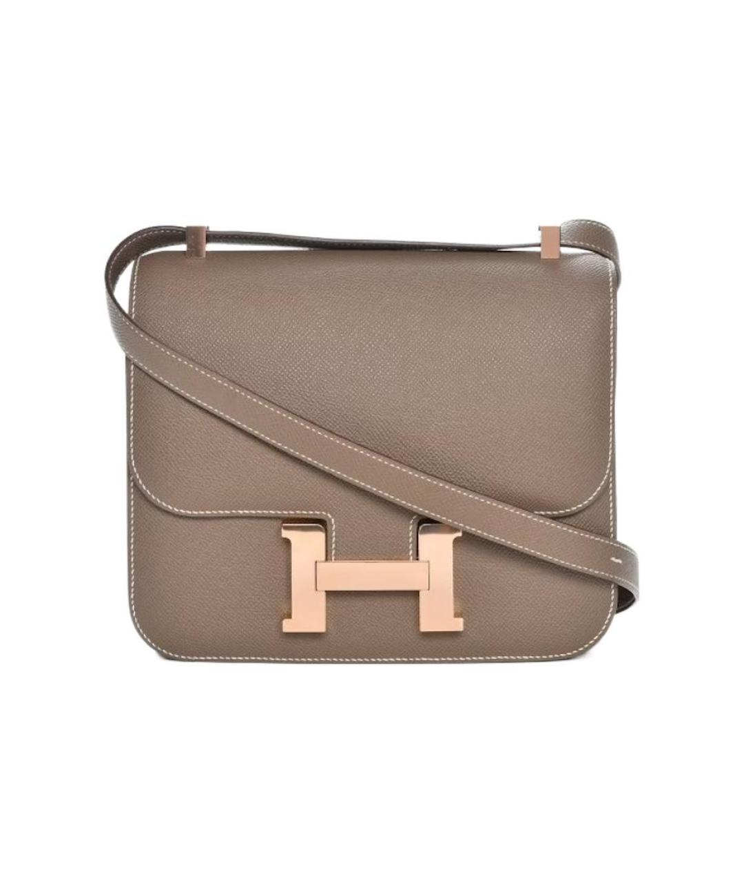 HERMES Коричневая кожаная сумка через плечо, фото 1