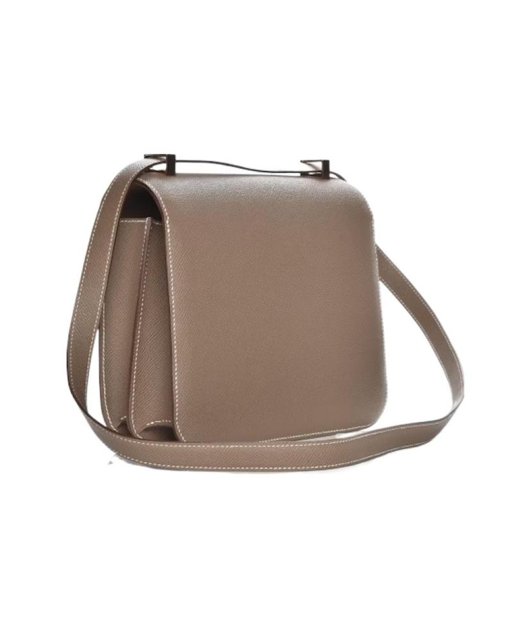 HERMES Коричневая кожаная сумка через плечо, фото 4