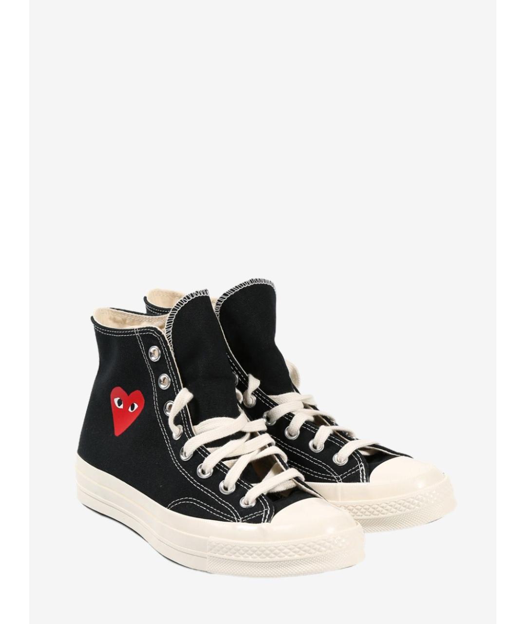 COMME DES GARÇONS Черные текстильные высокие кроссовки / кеды, фото 3
