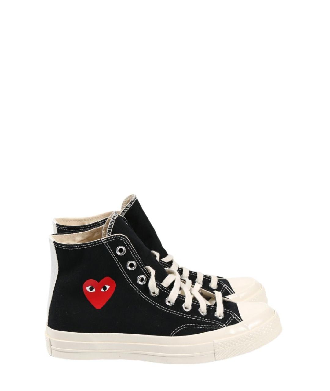 COMME DES GARÇONS Черные текстильные высокие кроссовки / кеды, фото 1