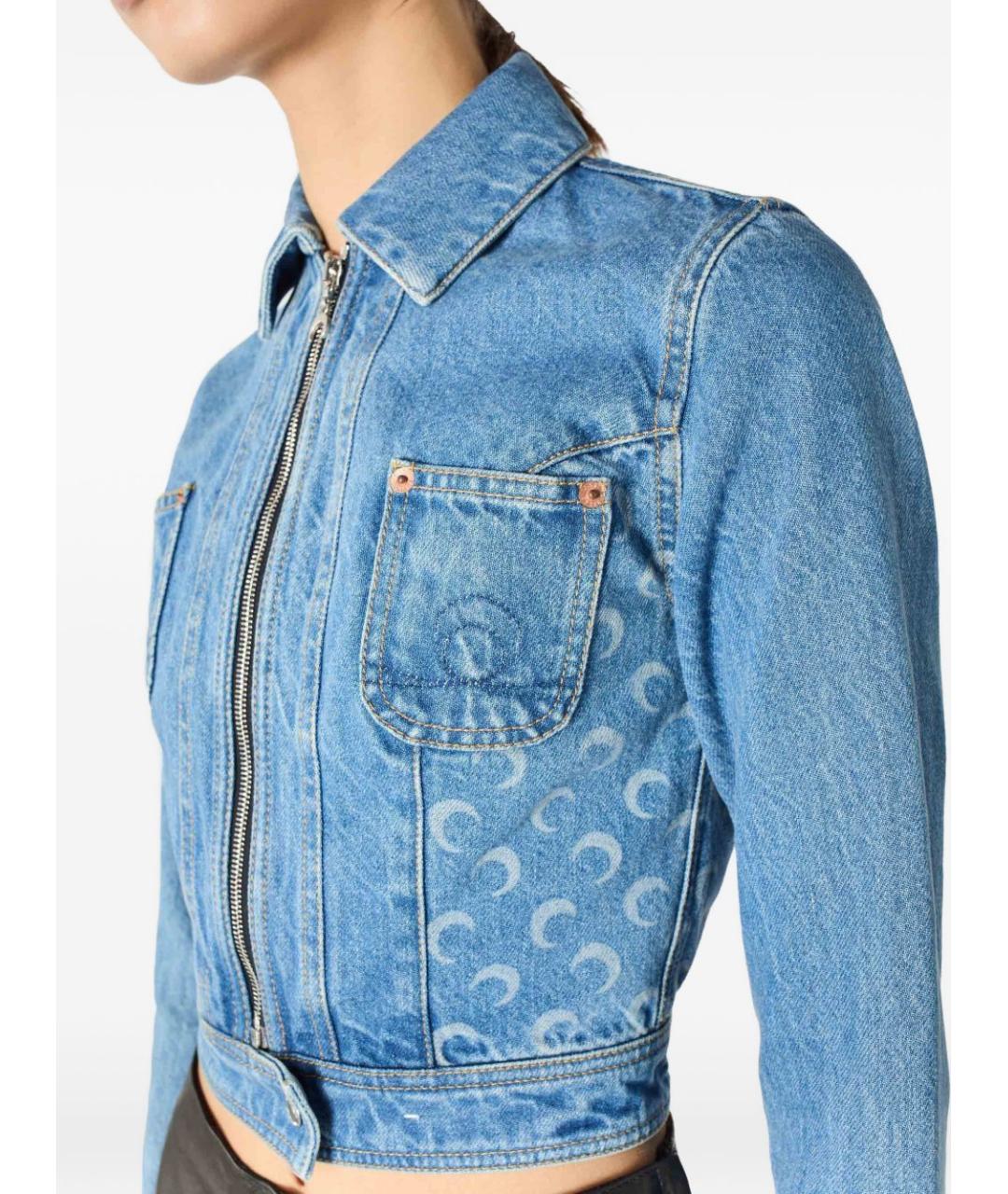 MARINE SERRE Голубая хлопковая куртка, фото 3