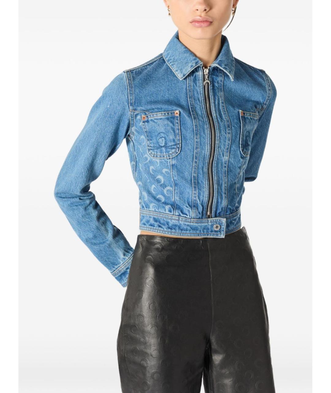 MARINE SERRE Голубая хлопковая куртка, фото 2