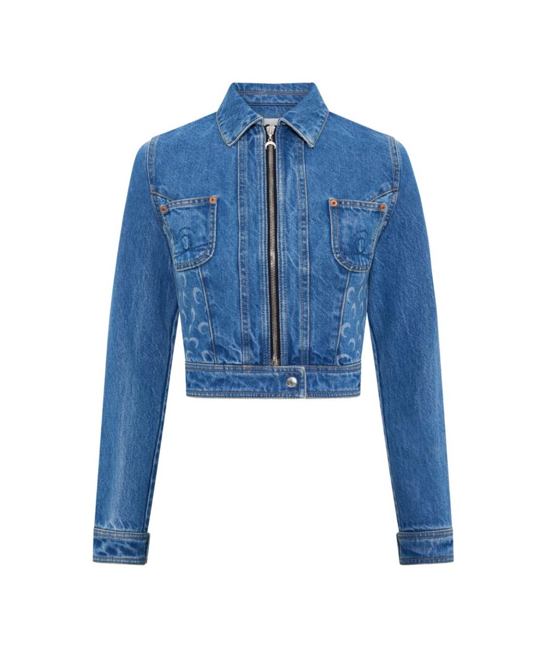 MARINE SERRE Голубая хлопковая куртка, фото 1