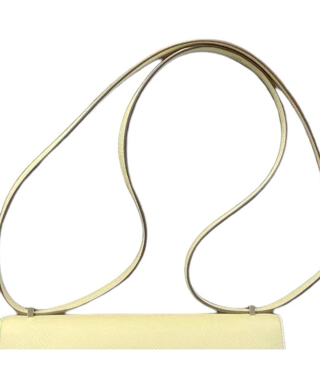 HERMES Желтая кожаная сумка через плечо, фото 2