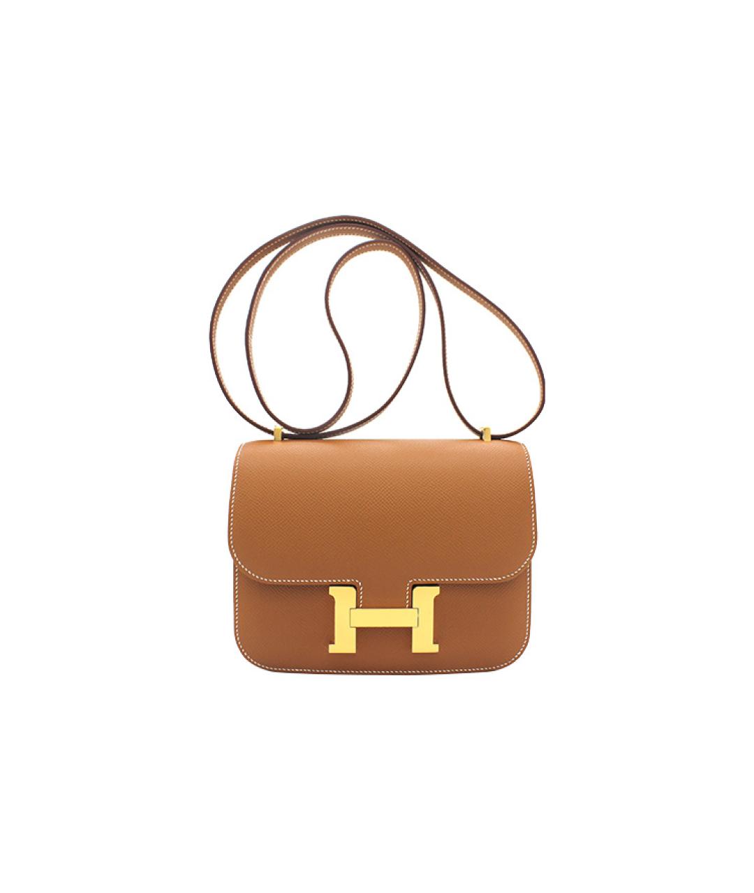 HERMES Коричневая кожаная сумка через плечо, фото 6