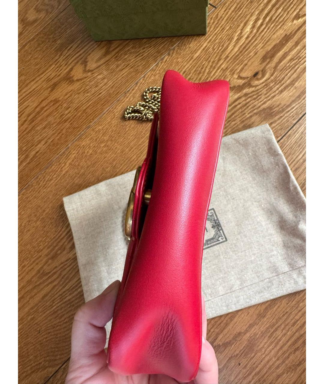 GUCCI Красная кожаная сумка через плечо, фото 6