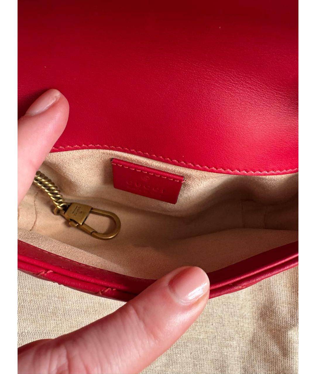 GUCCI Красная кожаная сумка через плечо, фото 8