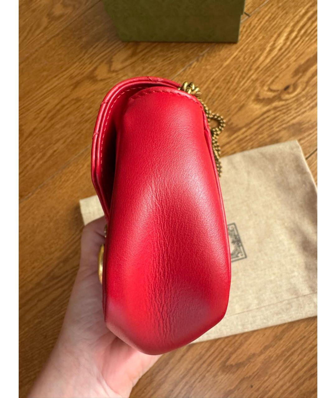 GUCCI Красная кожаная сумка через плечо, фото 7