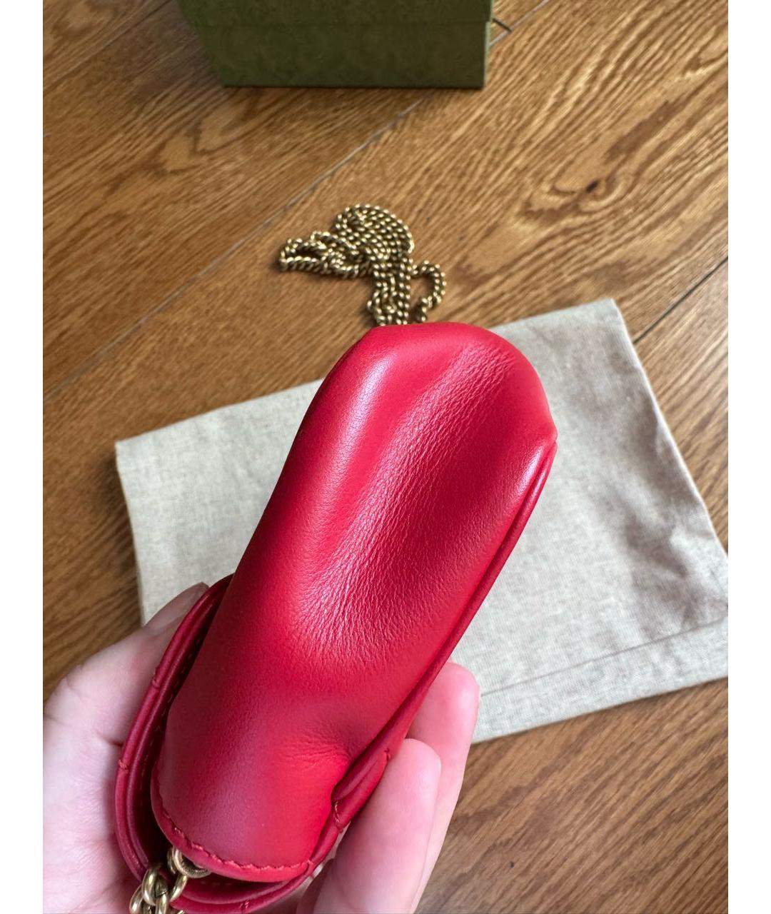 GUCCI Красная кожаная сумка через плечо, фото 5