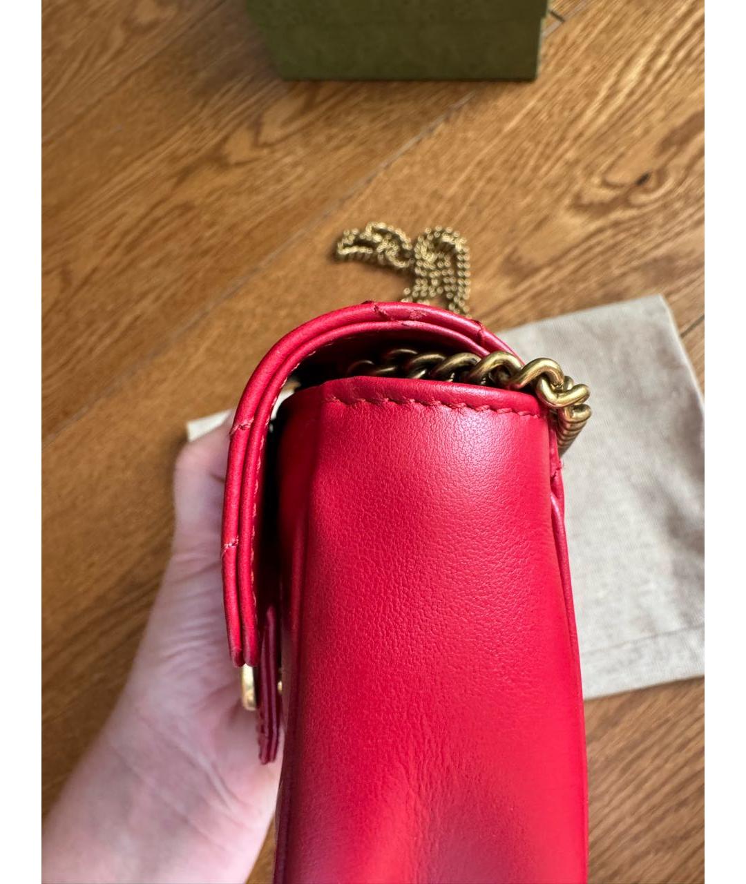 GUCCI Красная кожаная сумка через плечо, фото 3