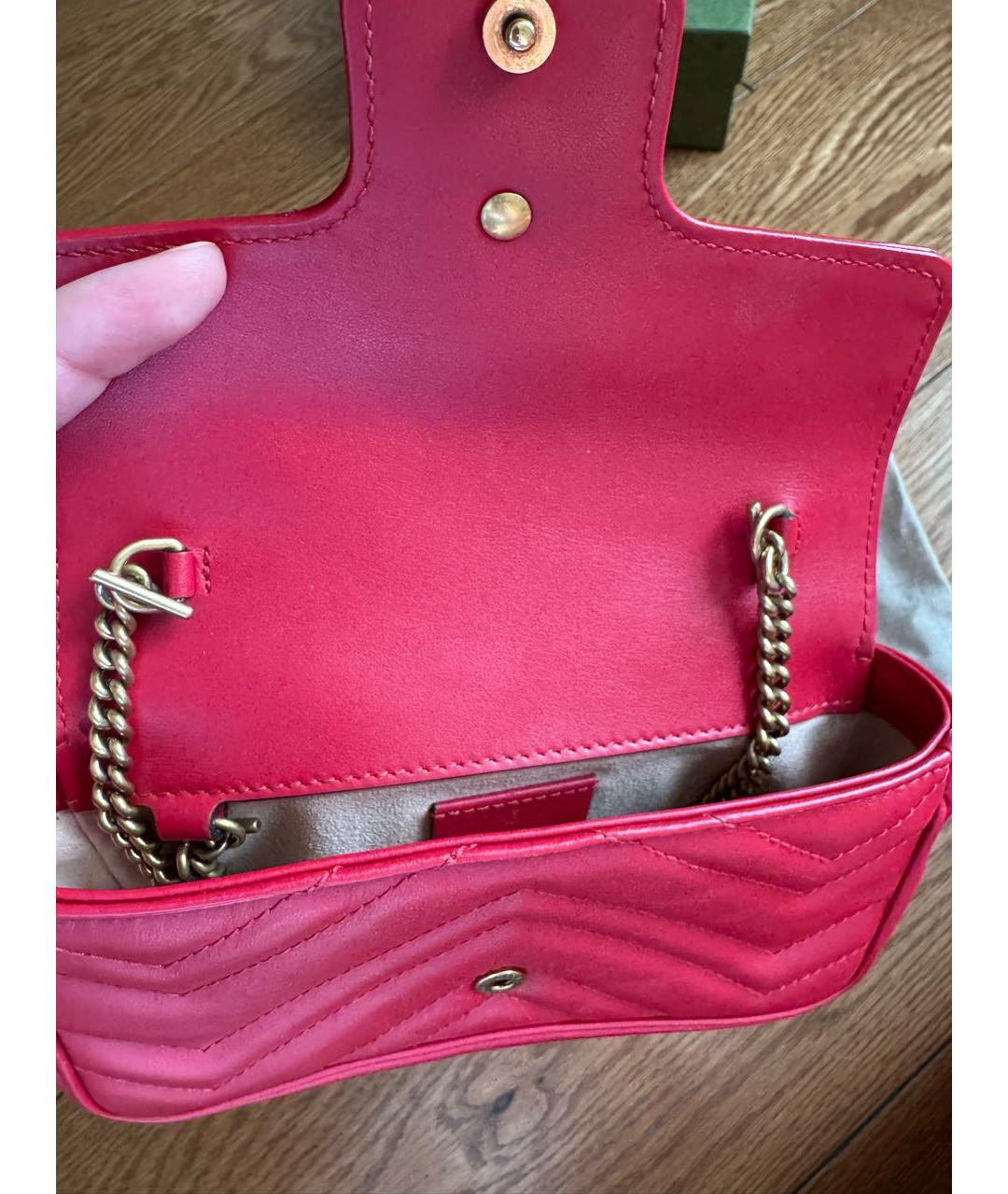 GUCCI Красная кожаная сумка через плечо, фото 2