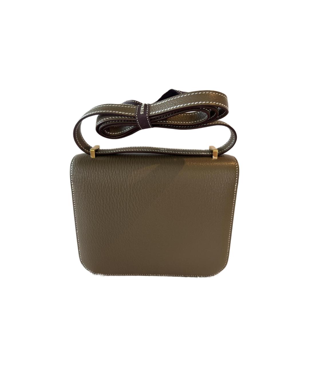 HERMES Серая кожаная сумка через плечо, фото 3