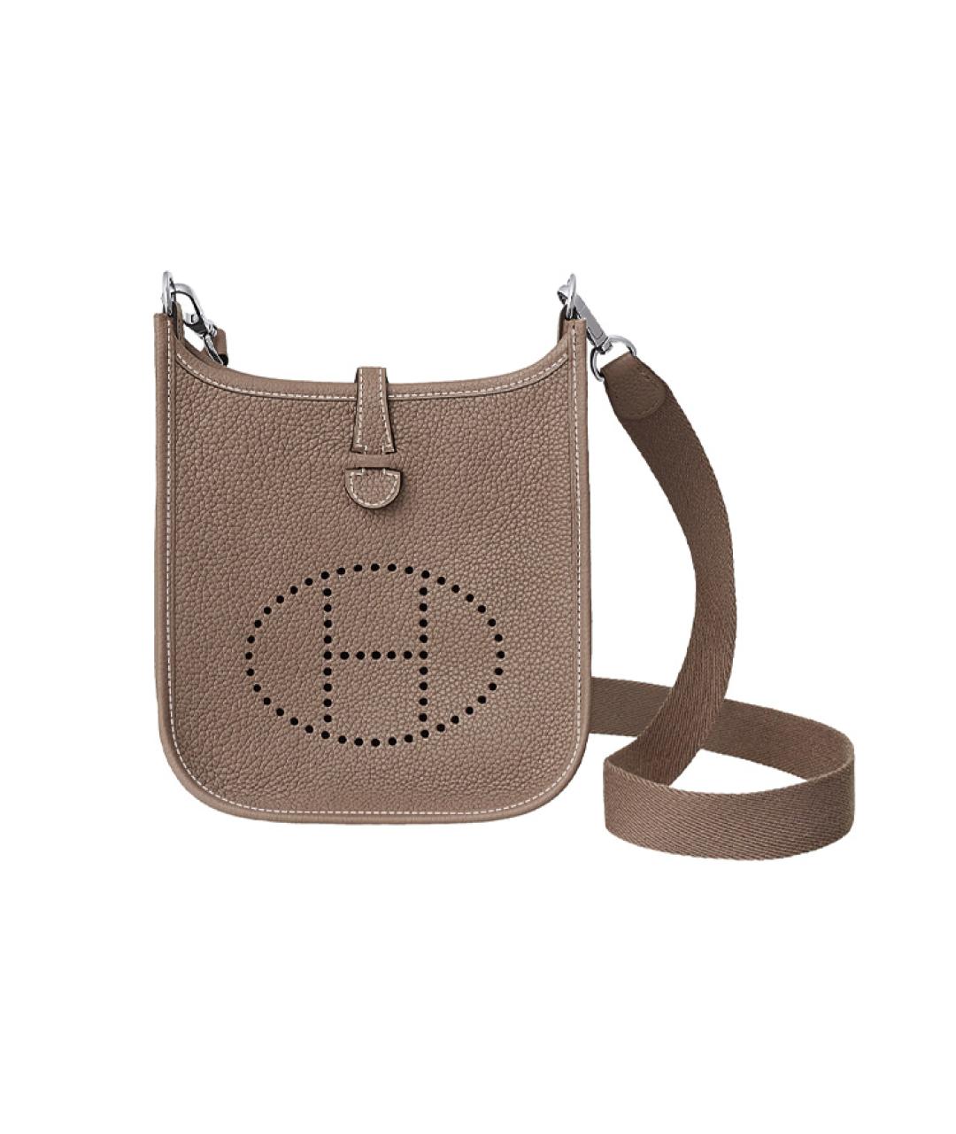 HERMES Коричневая кожаная сумка через плечо, фото 6