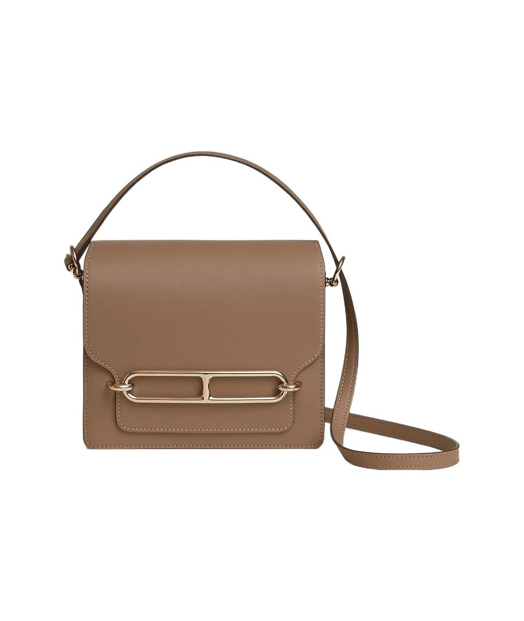 HERMES Коричневая кожаная сумка через плечо, фото 5