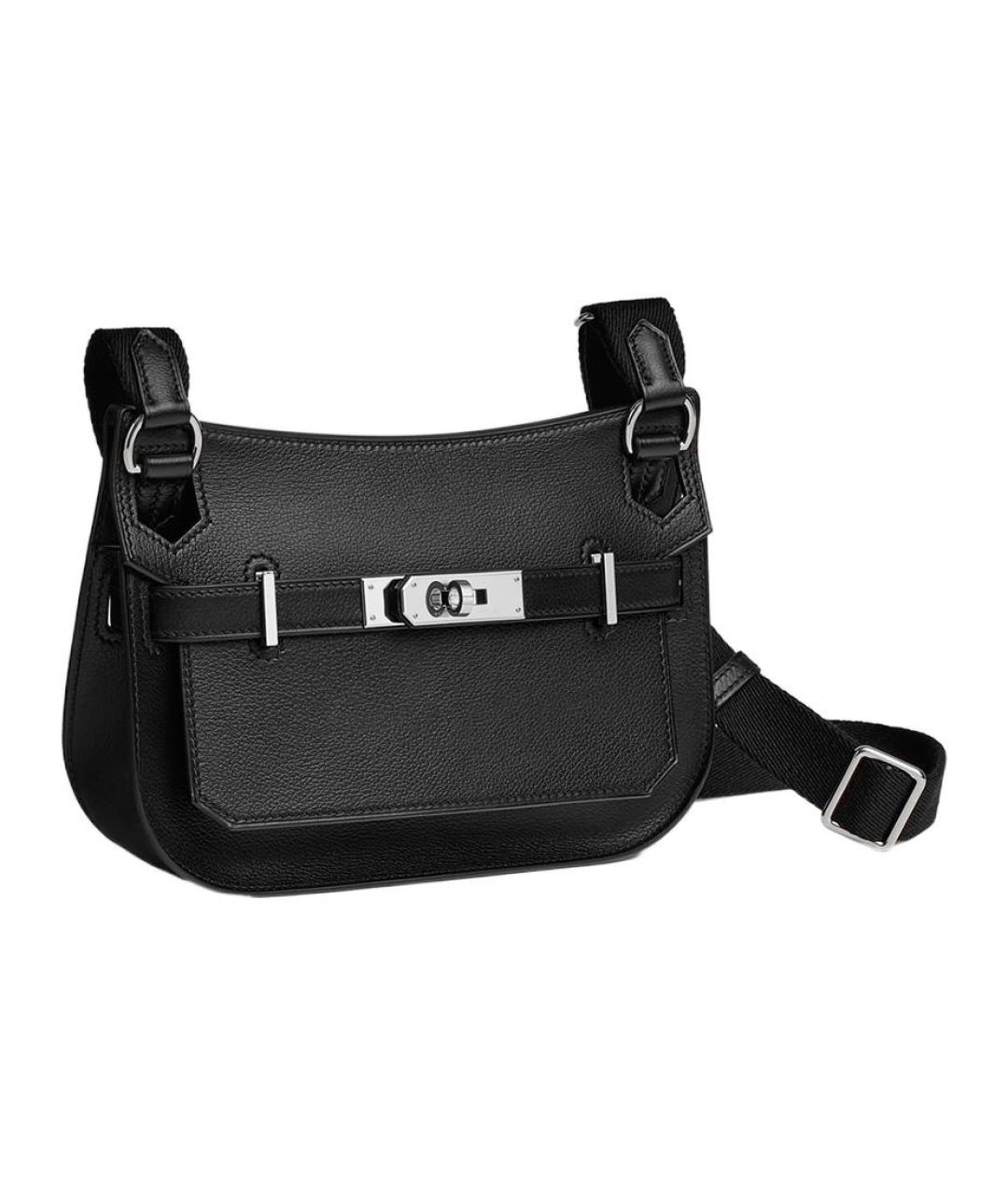 HERMES Черная кожаная сумка через плечо, фото 2