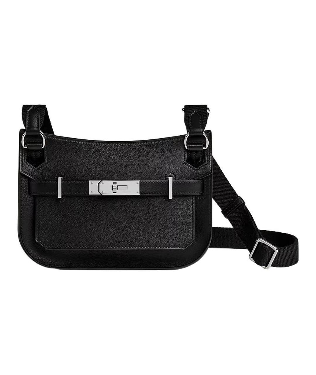 HERMES Черная кожаная сумка через плечо, фото 1