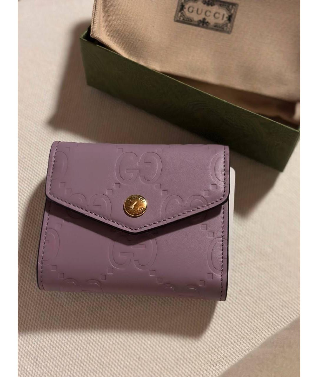 GUCCI Фиолетовый кожаный кошелек, фото 5