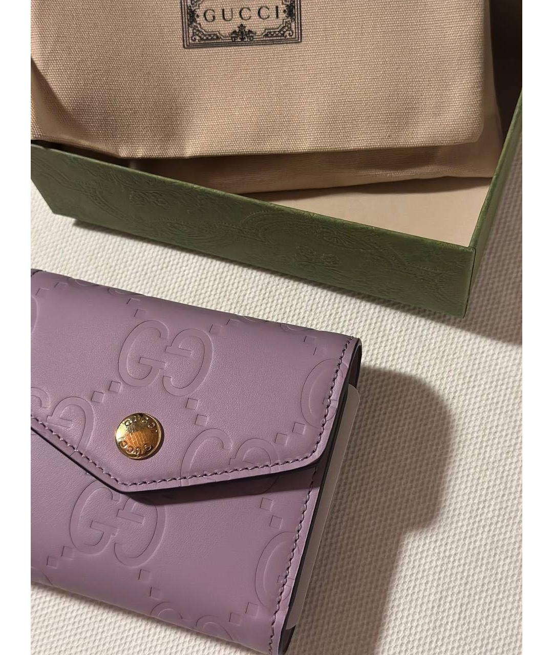 GUCCI Фиолетовый кожаный кошелек, фото 2