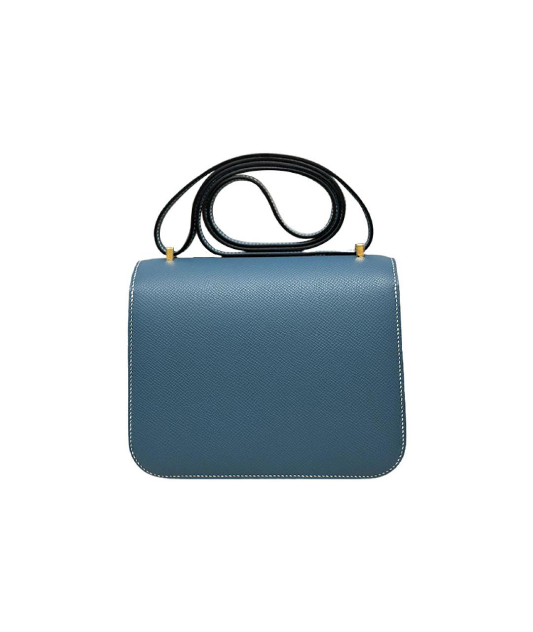 HERMES Голубая кожаная сумка через плечо, фото 4