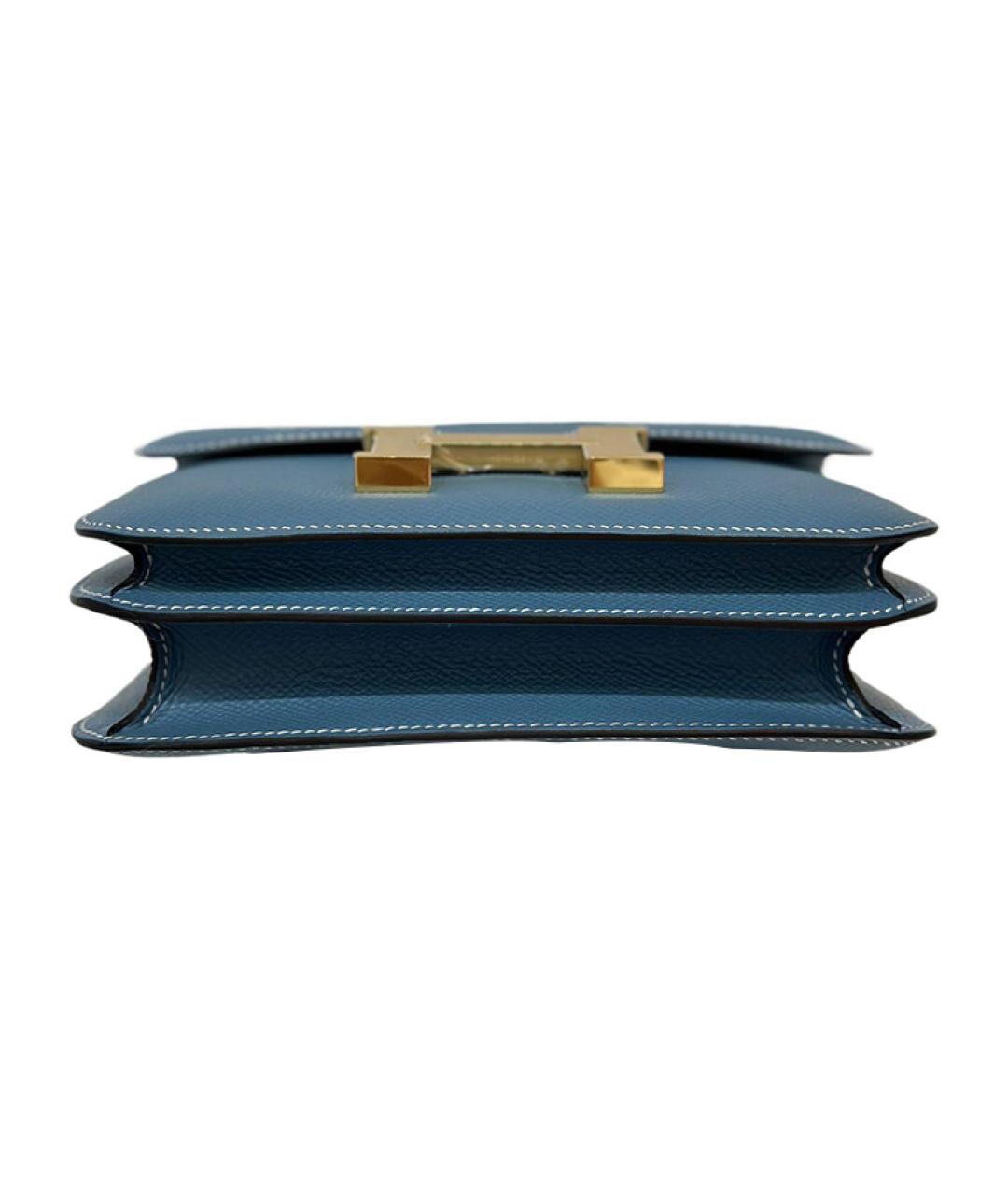 HERMES Голубая кожаная сумка через плечо, фото 5