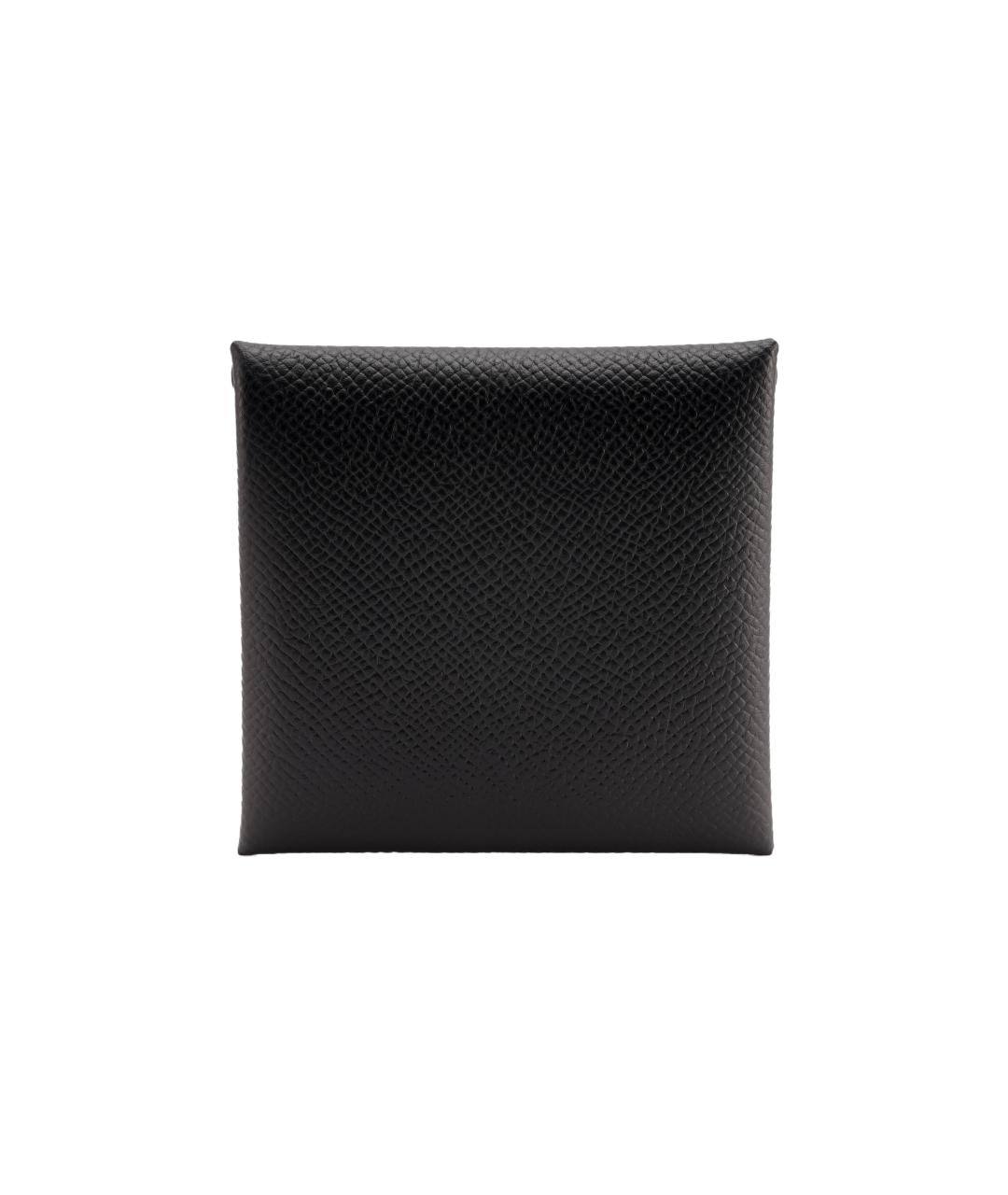 HERMES Черный кожаный кошелек, фото 3