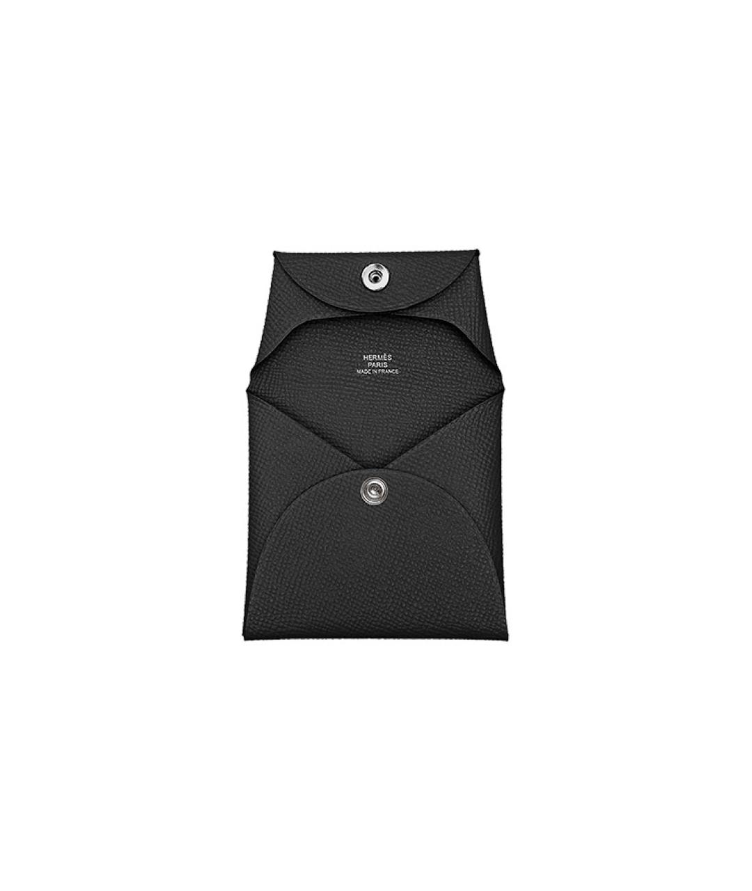HERMES Черный кожаный кошелек, фото 5