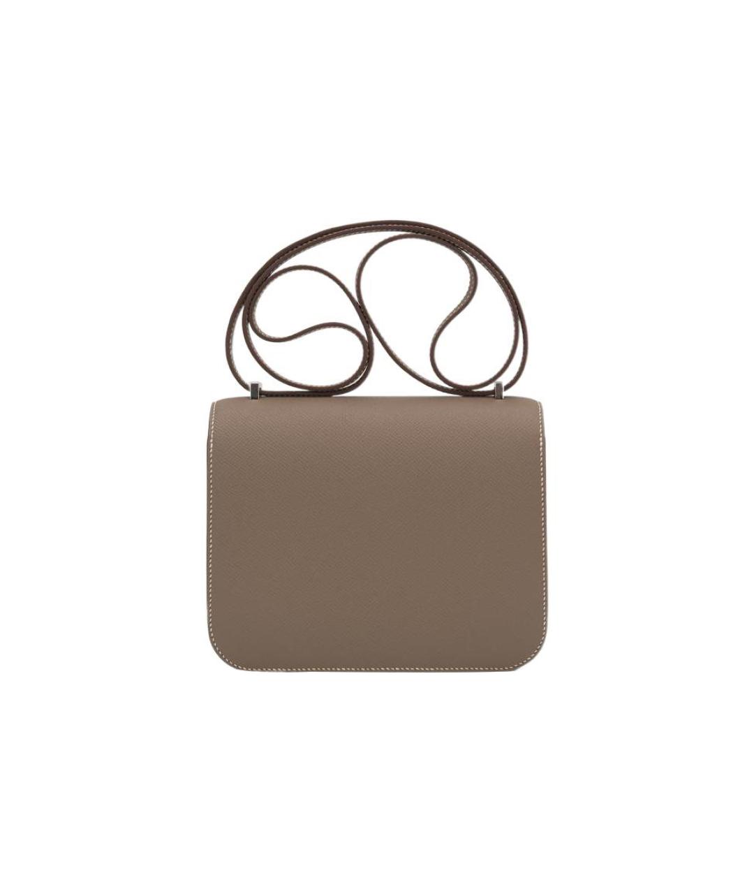 HERMES Серая кожаная сумка через плечо, фото 2