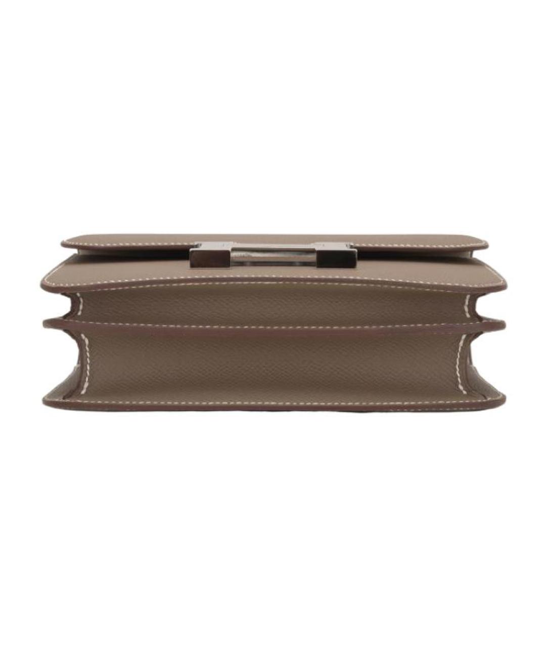 HERMES Серая кожаная сумка через плечо, фото 3