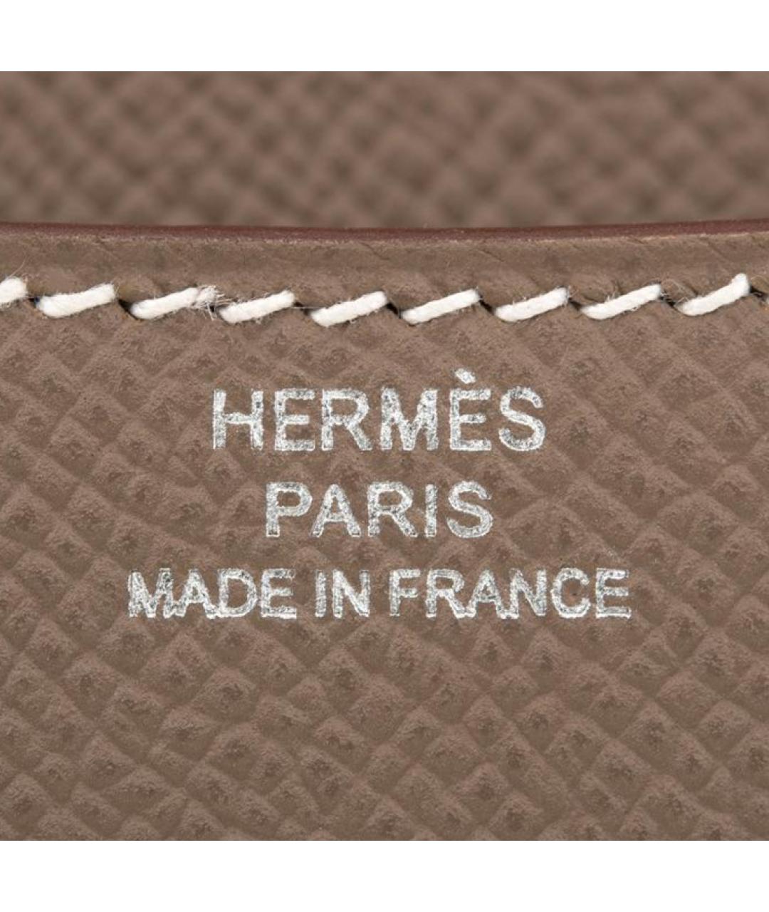 HERMES Серая кожаная сумка через плечо, фото 4