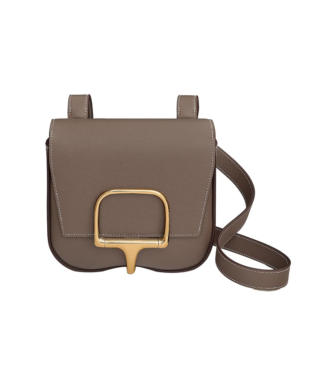 HERMES Коричневая кожаная сумка через плечо, фото 6