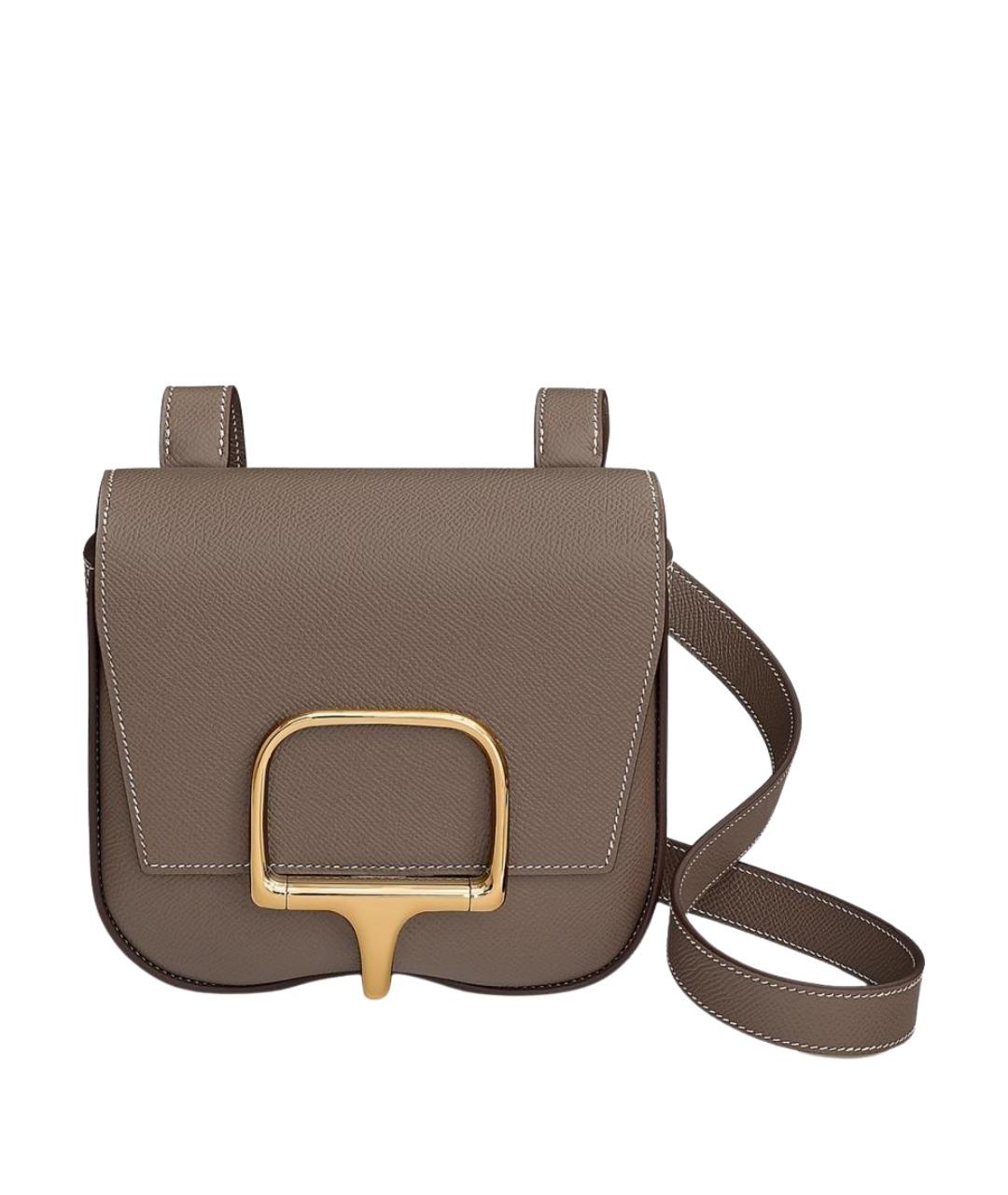 HERMES Коричневая кожаная сумка через плечо, фото 1