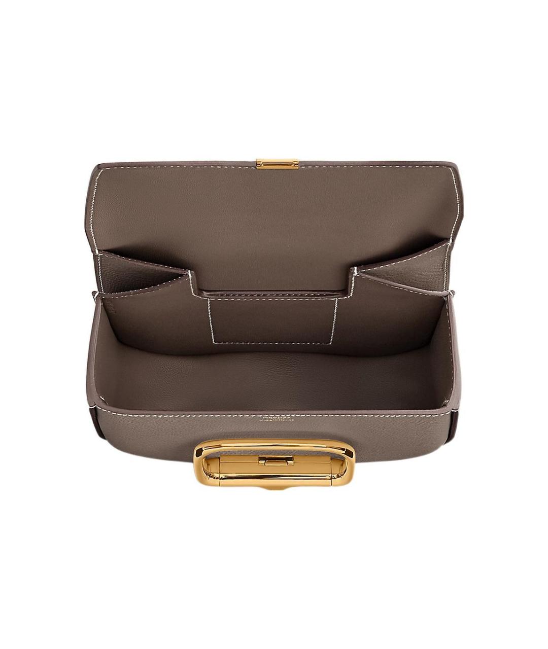 HERMES Коричневая кожаная сумка через плечо, фото 4