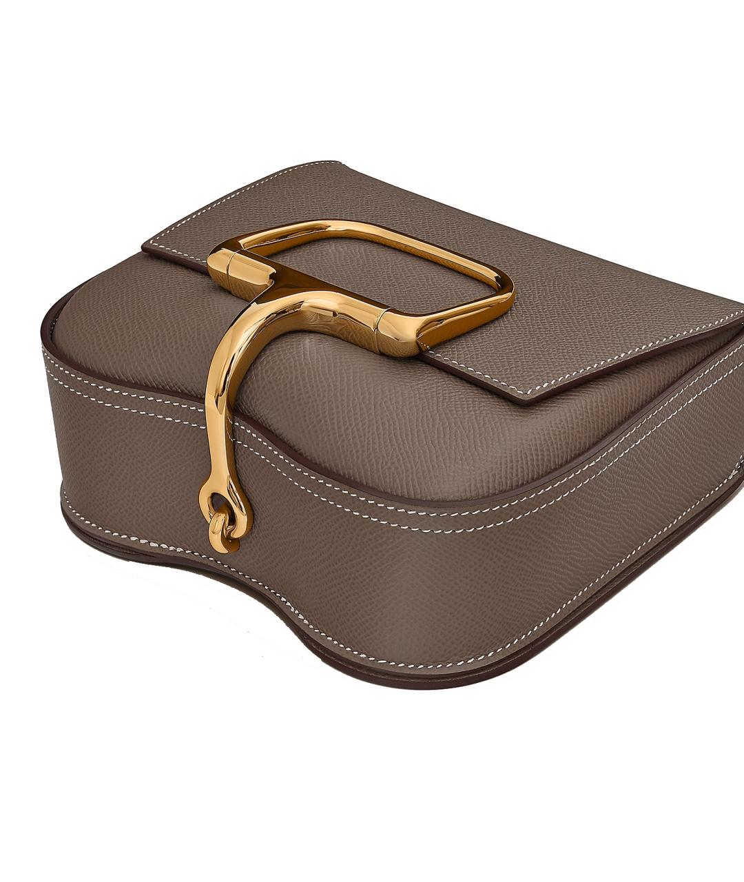 HERMES Коричневая кожаная сумка через плечо, фото 5