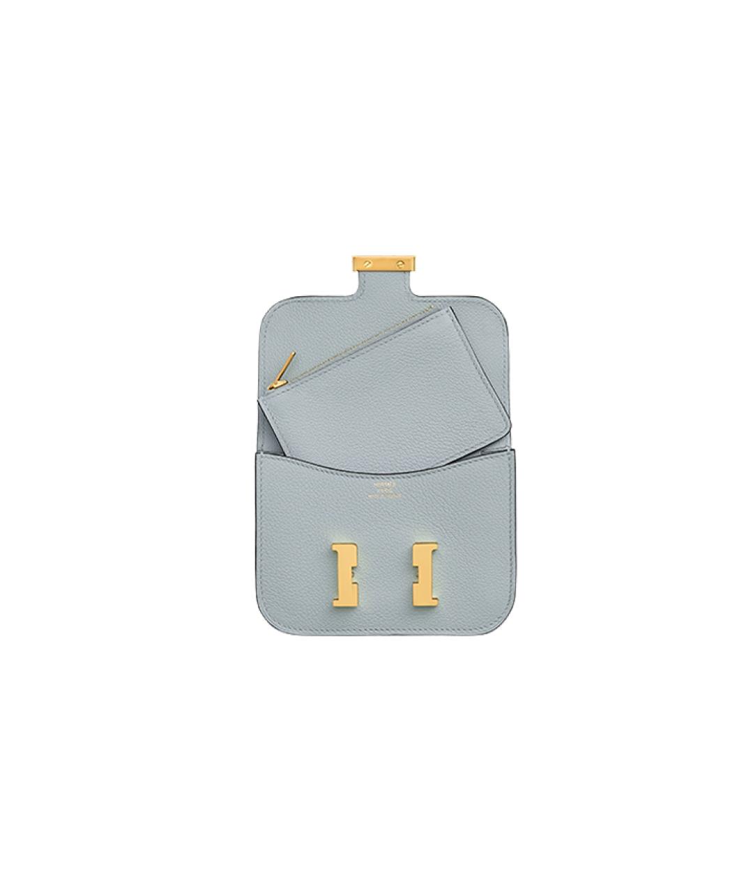 HERMES Голубая кожаная поясная сумка, фото 3