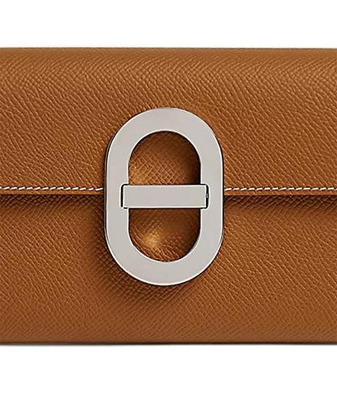 HERMES Коричневая кожаная сумка через плечо, фото 4