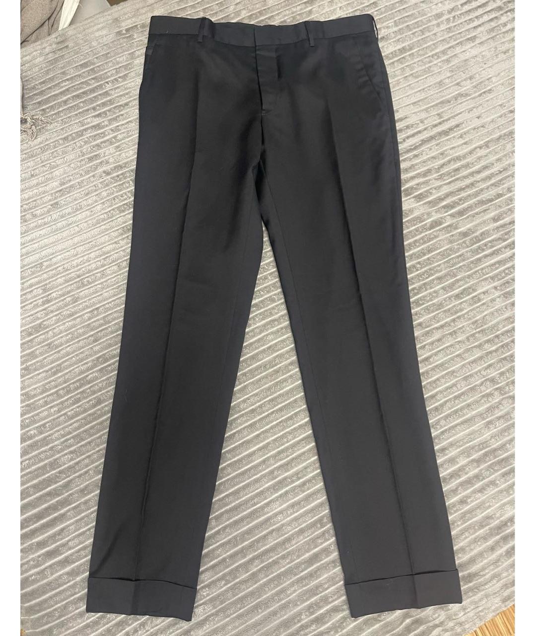 PRADA Черные шерстяные классические брюки, фото 9