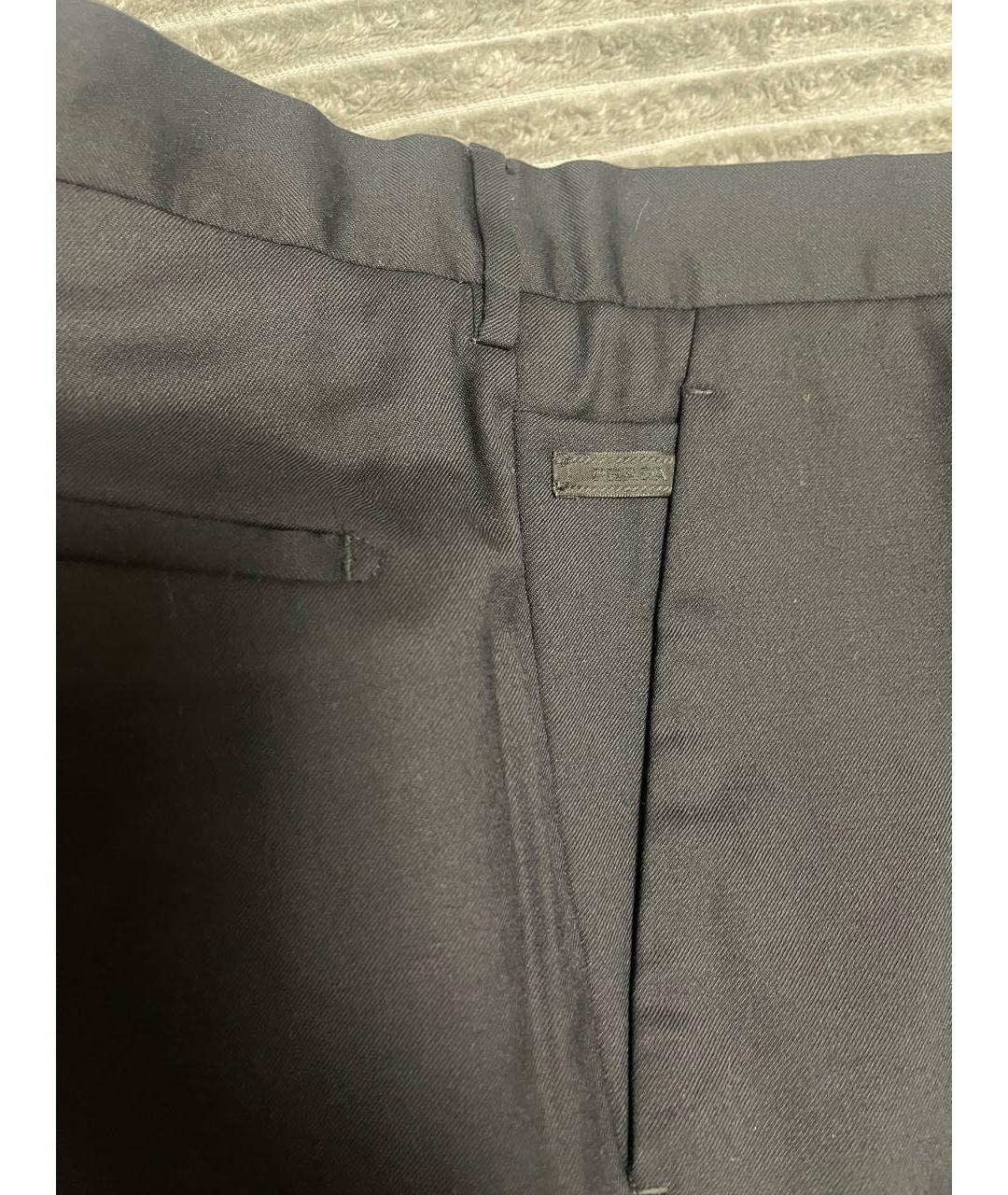 PRADA Черные шерстяные классические брюки, фото 4