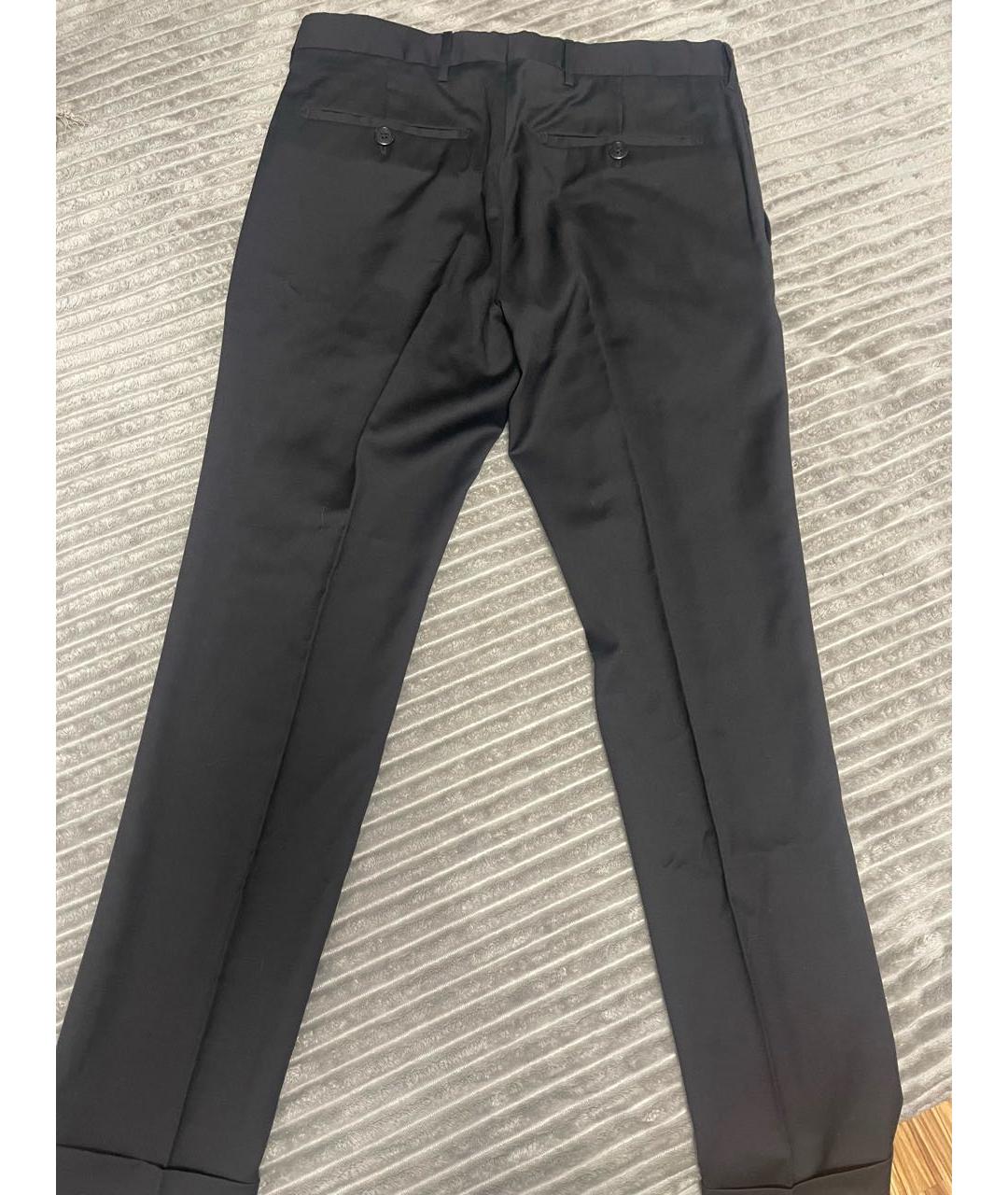 PRADA Черные шерстяные классические брюки, фото 2