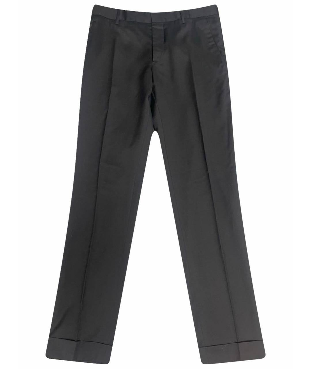 PRADA Черные шерстяные классические брюки, фото 1
