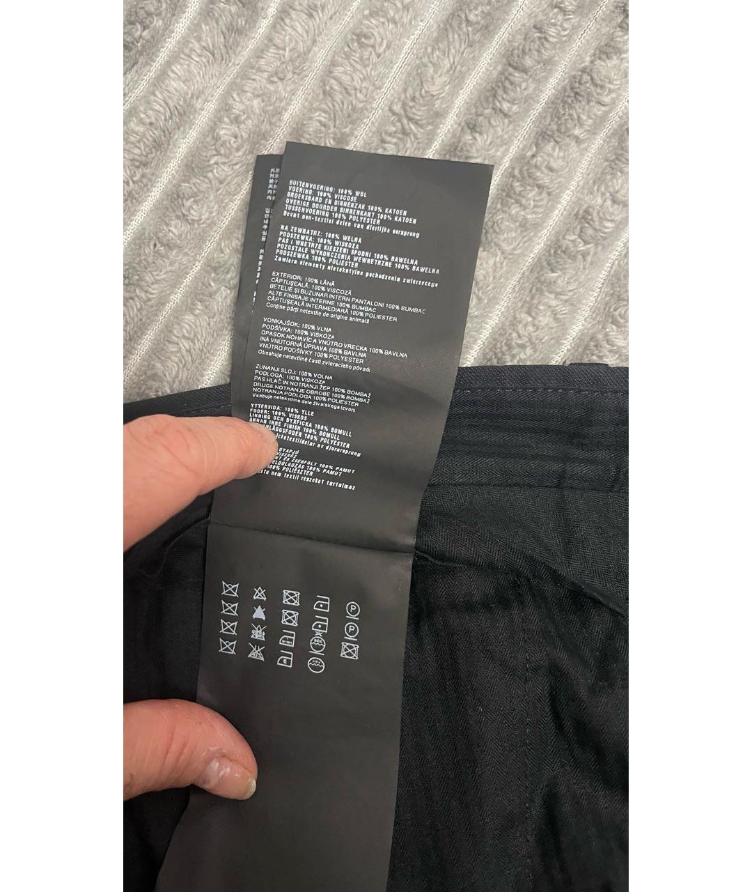 PRADA Черные шерстяные классические брюки, фото 8