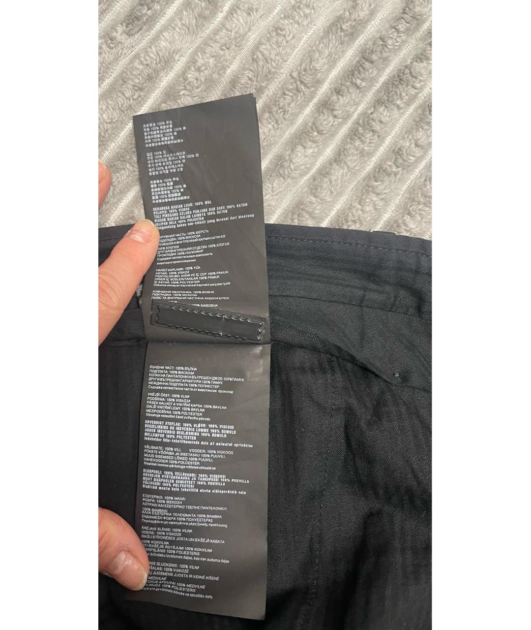 PRADA Черные шерстяные классические брюки, фото 6