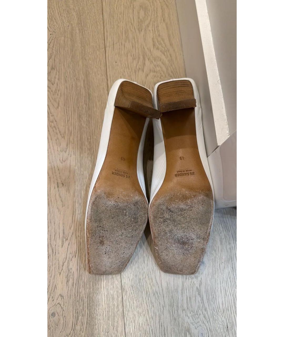 JIL SANDER Белые кожаные туфли, фото 5