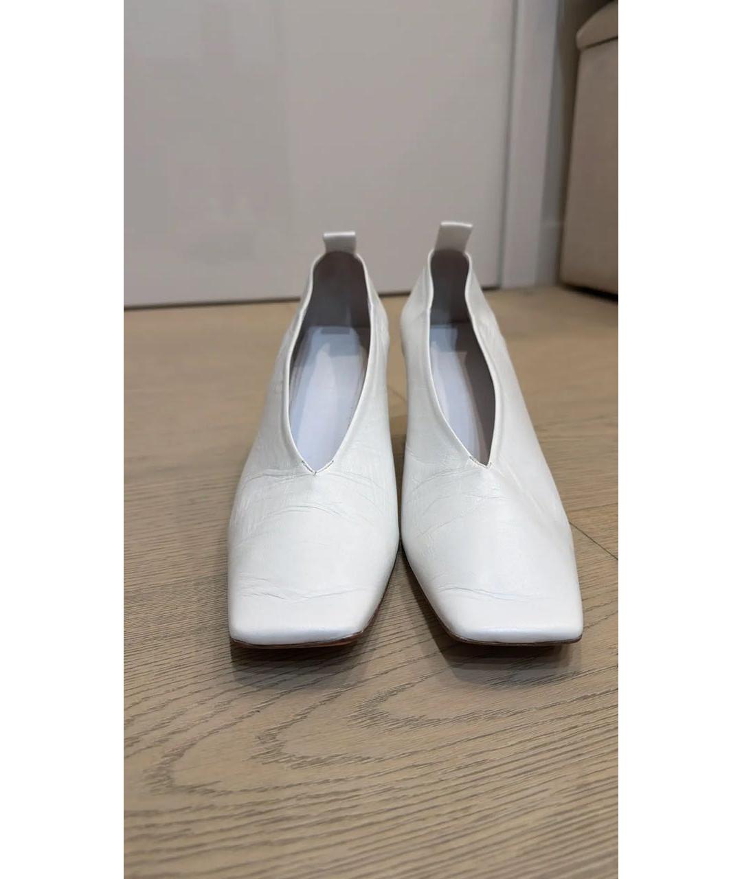 JIL SANDER Белые кожаные туфли, фото 2