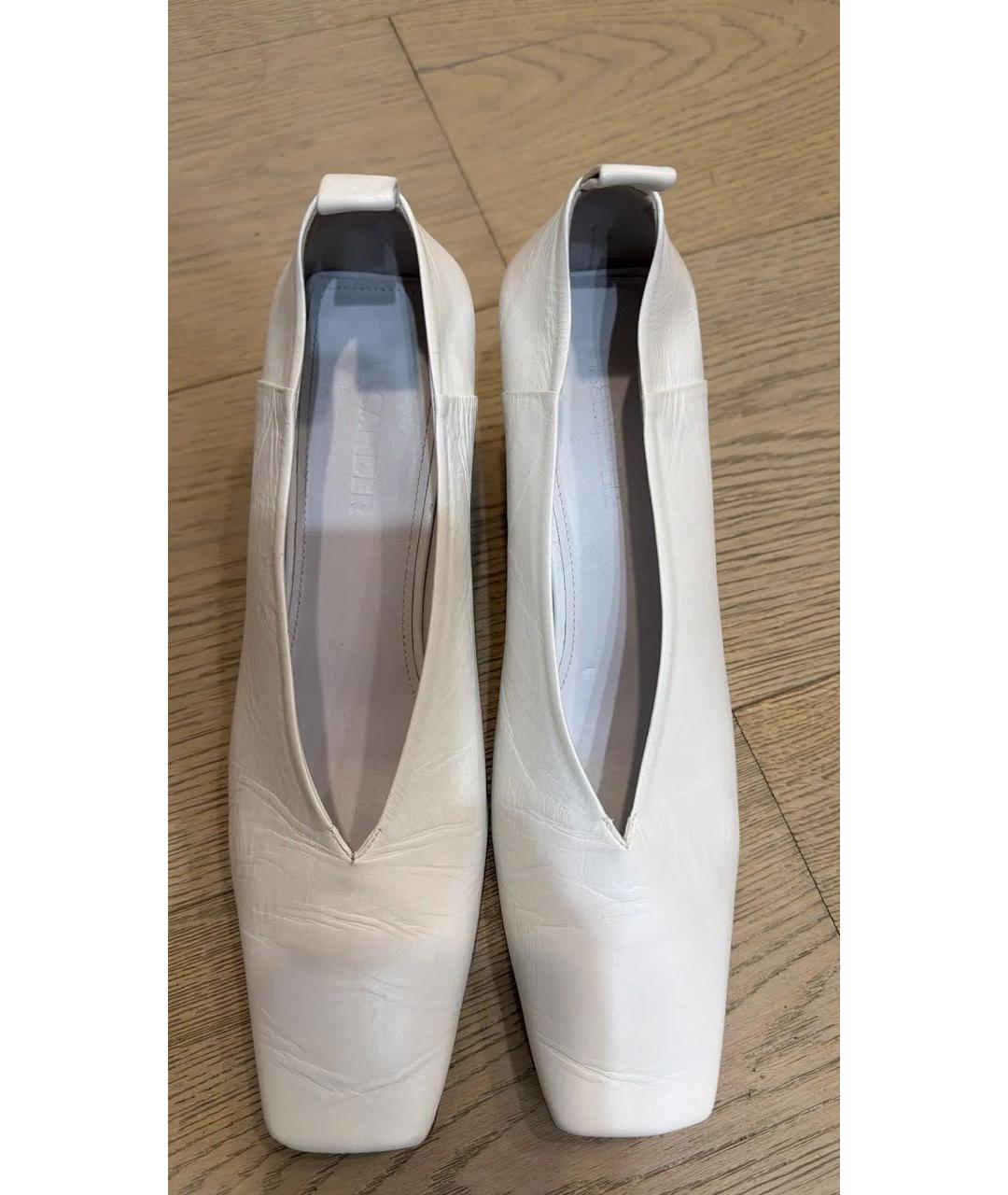 JIL SANDER Белые кожаные туфли, фото 3