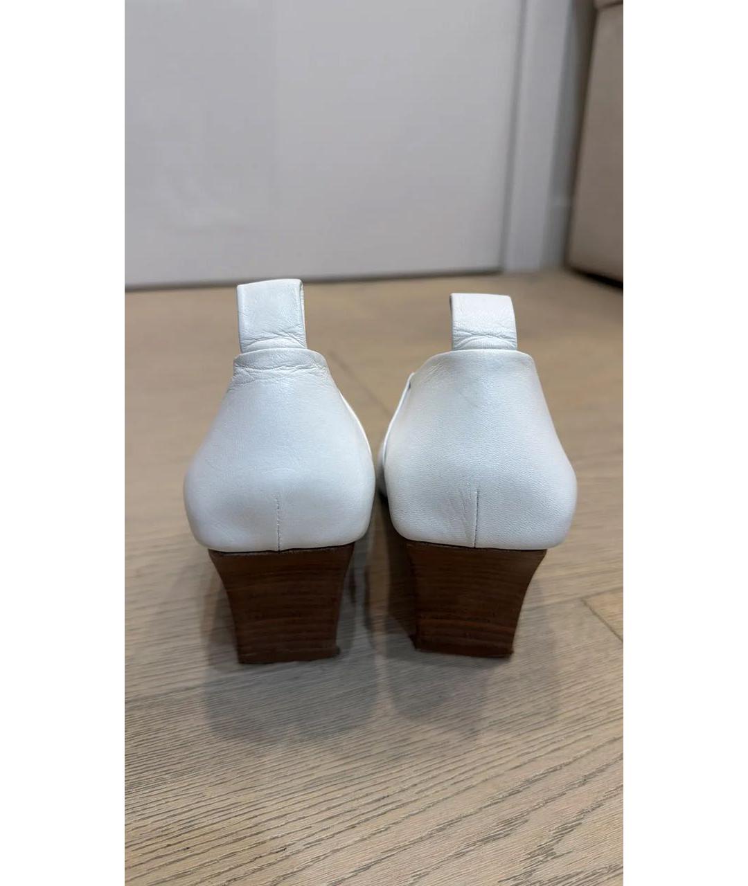 JIL SANDER Белые кожаные туфли, фото 4