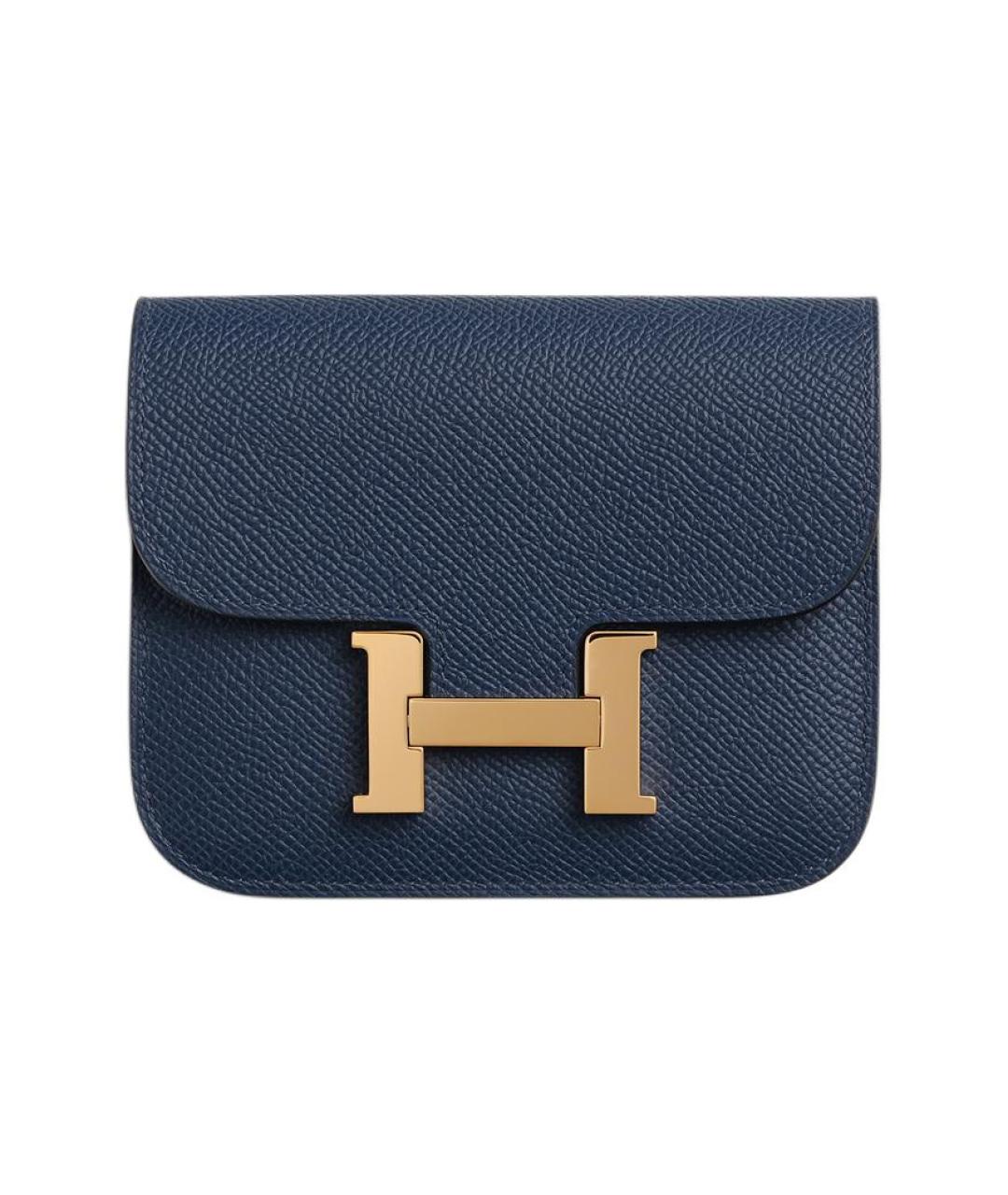 HERMES Синяя кожаная поясная сумка, фото 1