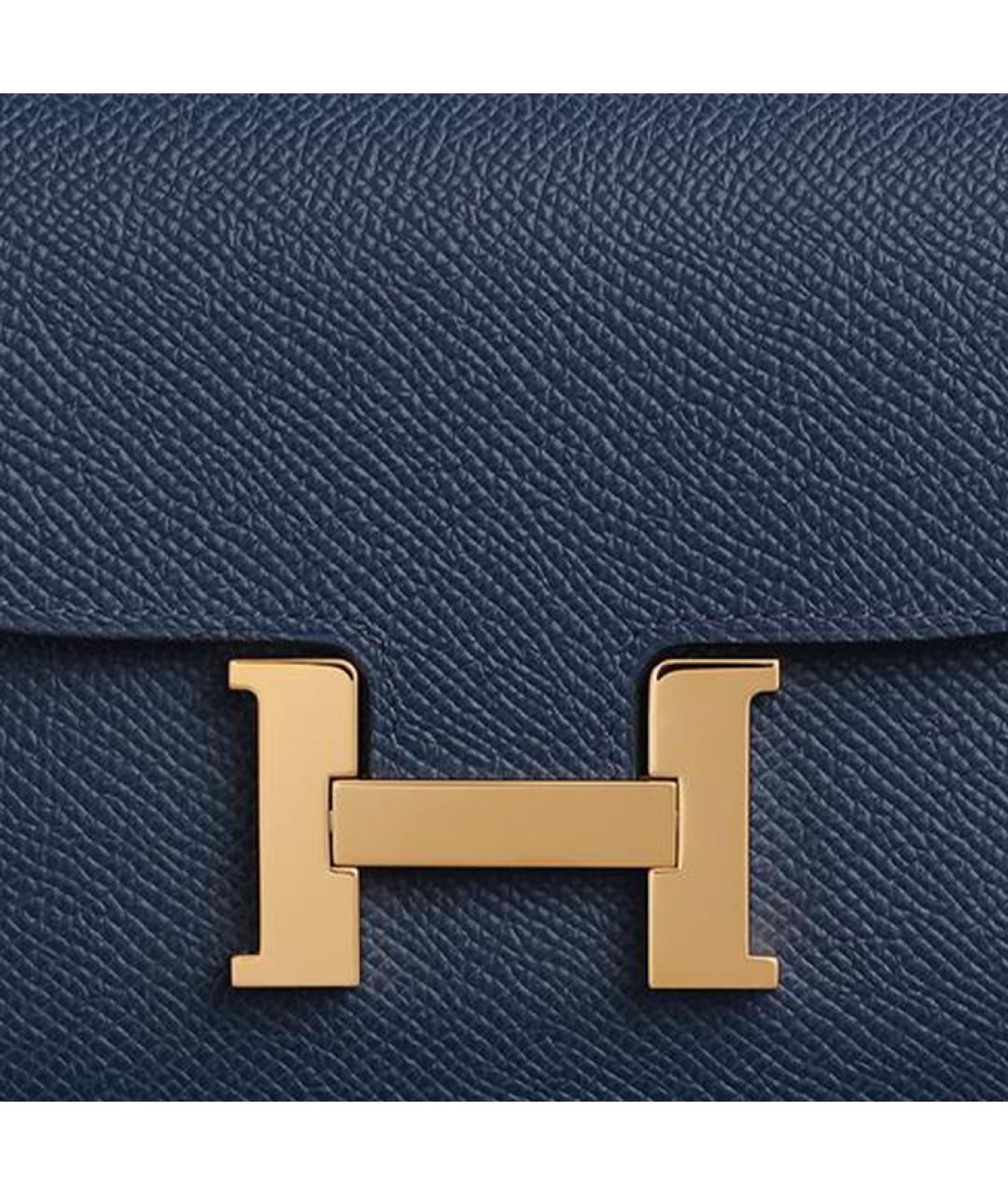 HERMES Синяя кожаная поясная сумка, фото 4