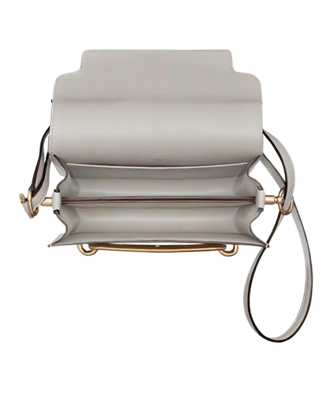 HERMES Серая кожаная сумка через плечо, фото 3