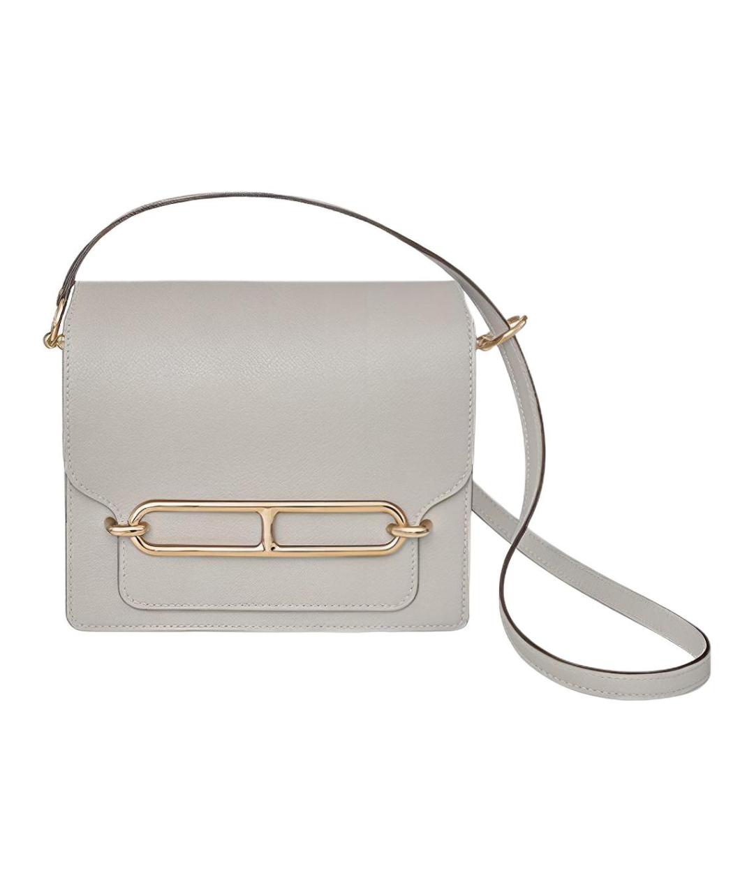 HERMES Серая кожаная сумка через плечо, фото 1