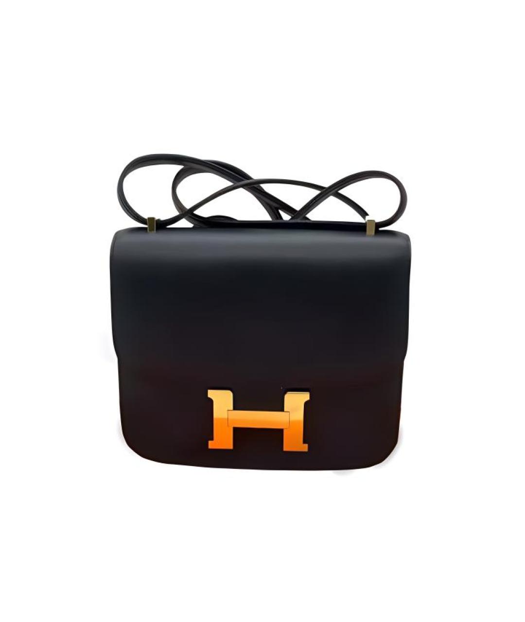 HERMES Черная кожаная сумка через плечо, фото 5